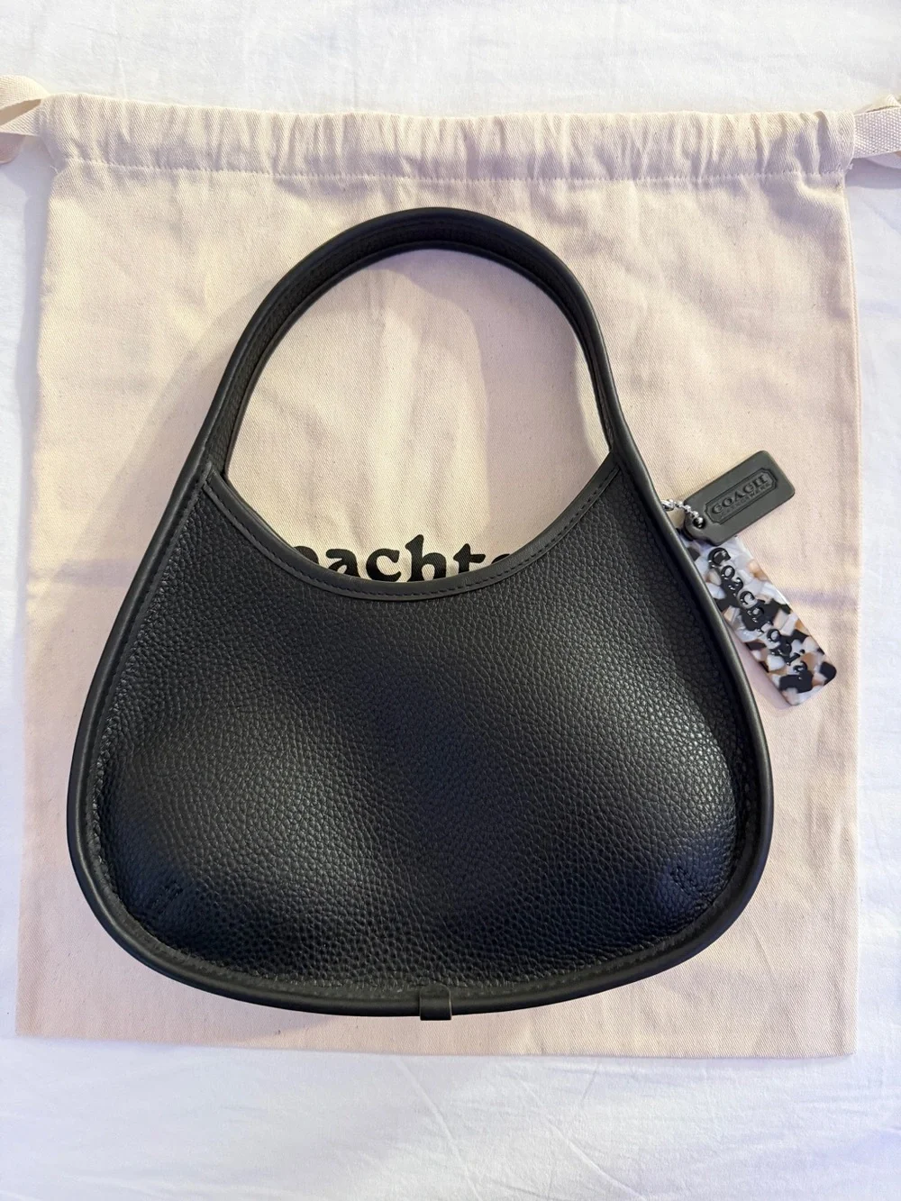 Coach Ergo Bag In Coachtopia Leather Black Pebbled Shoulder Bag